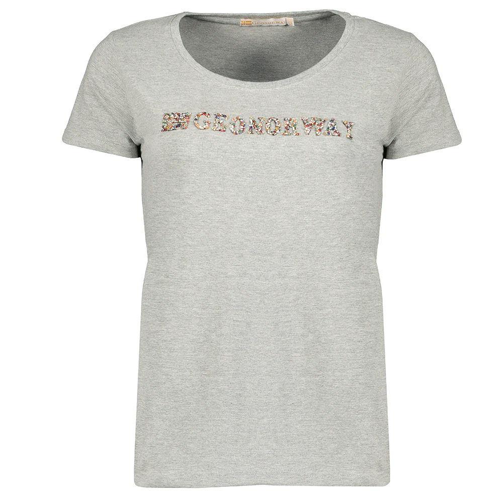 Camiseta De Mujer Jefolly Gris Melange