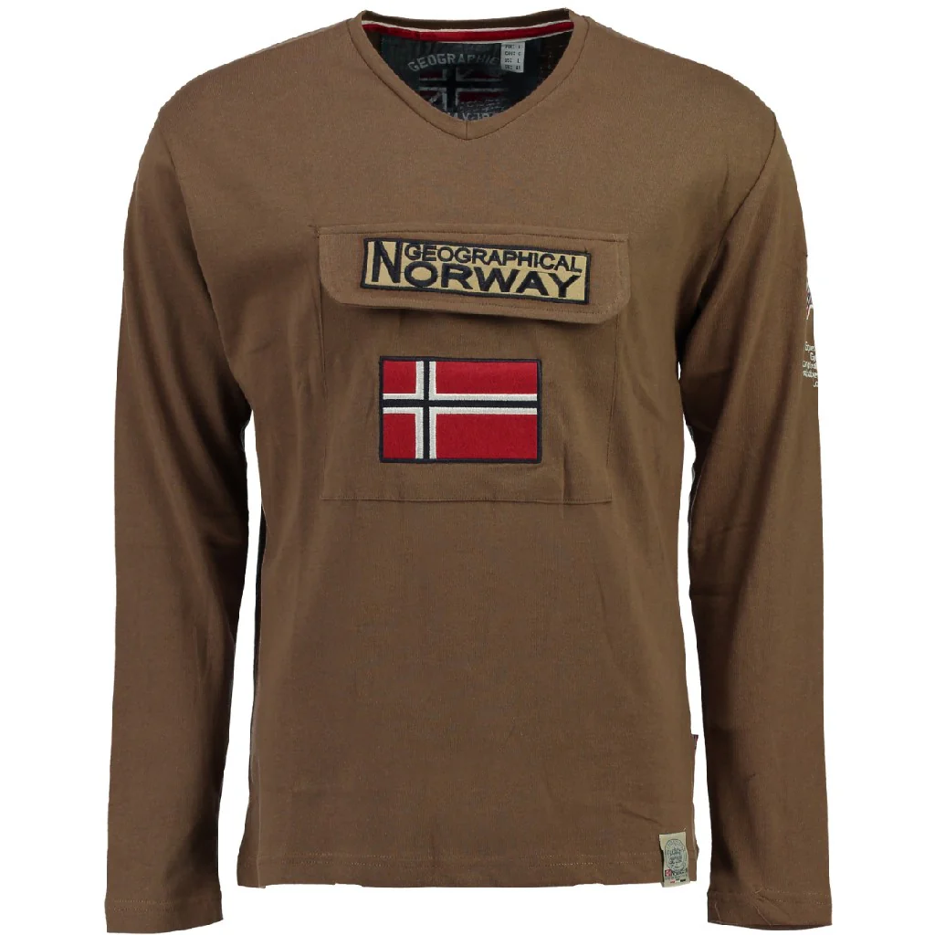 Camiseta Manga Larga Hombre Jiclass Taupe
