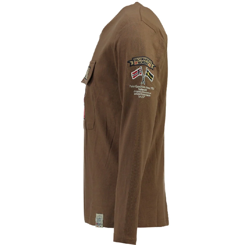 Camiseta Manga Larga Hombre Jiclass Taupe - Image 2
