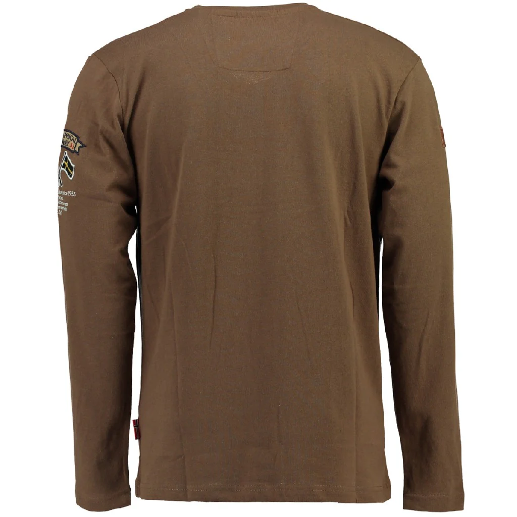 Camiseta Manga Larga Hombre Jiclass Taupe - Image 3