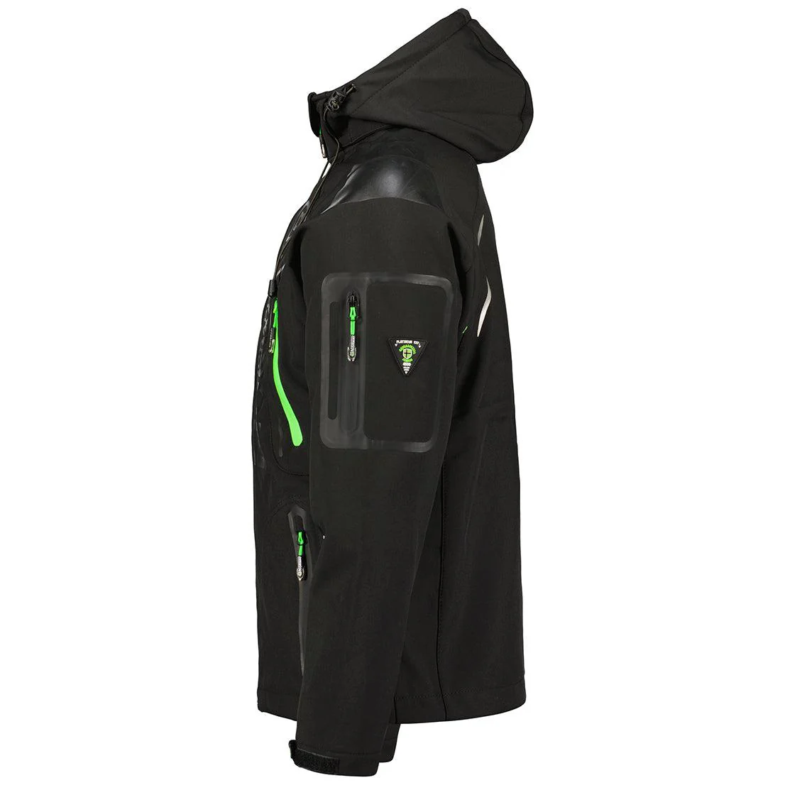 Chaqueta Softshell De Hombre Techno Negro / Verde Fluor - Image 3