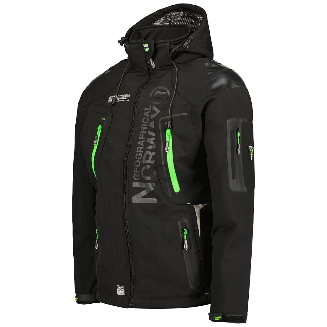 Chaqueta Softshell De Hombre Techno Negro / Verde Fluor - Image 4