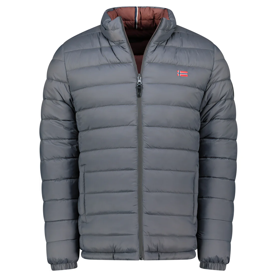 Parka De Hombre California Reversible Gris Oscuro / Burdeos