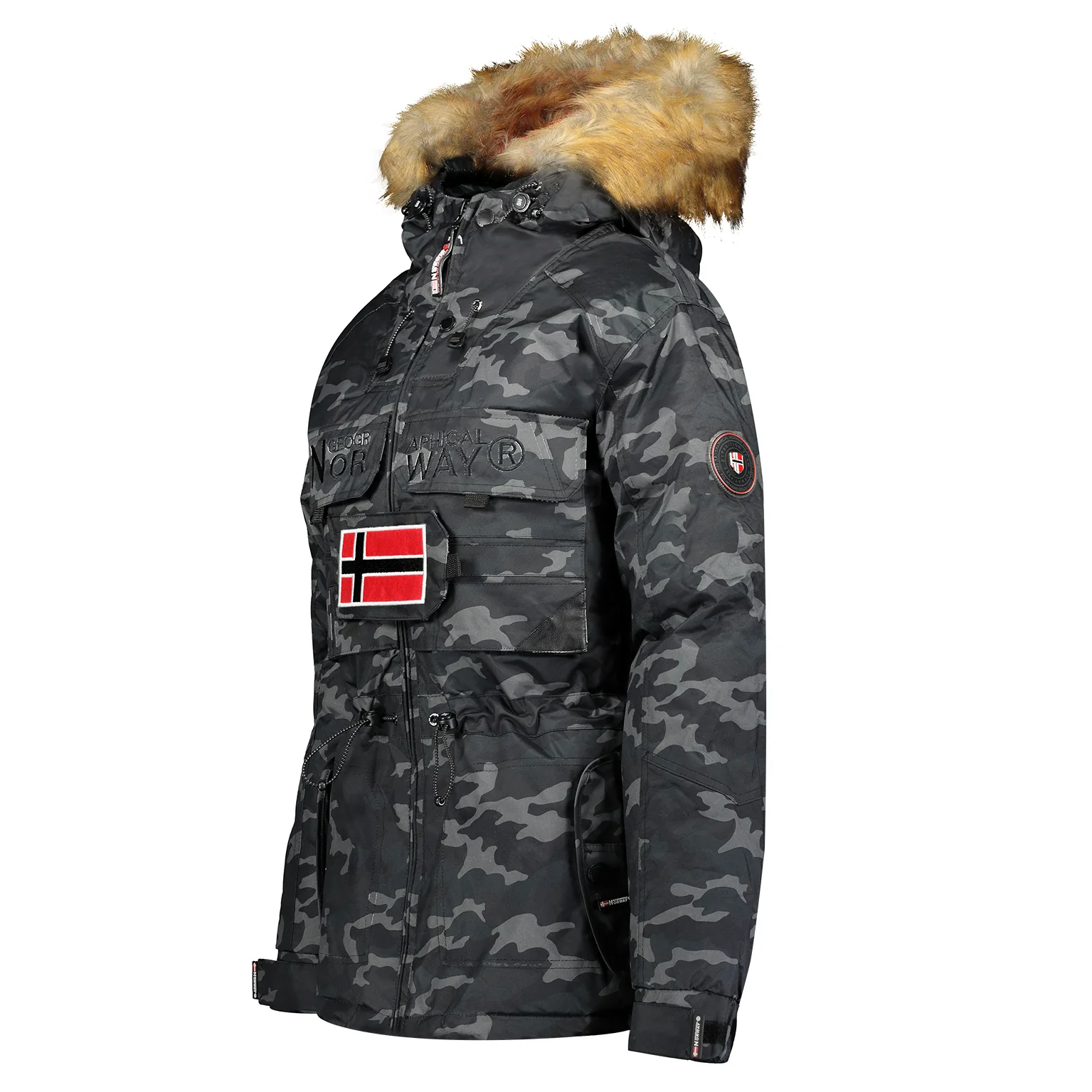 Parka De Mujer Bellaciao Camuflaje Negro - Image 3