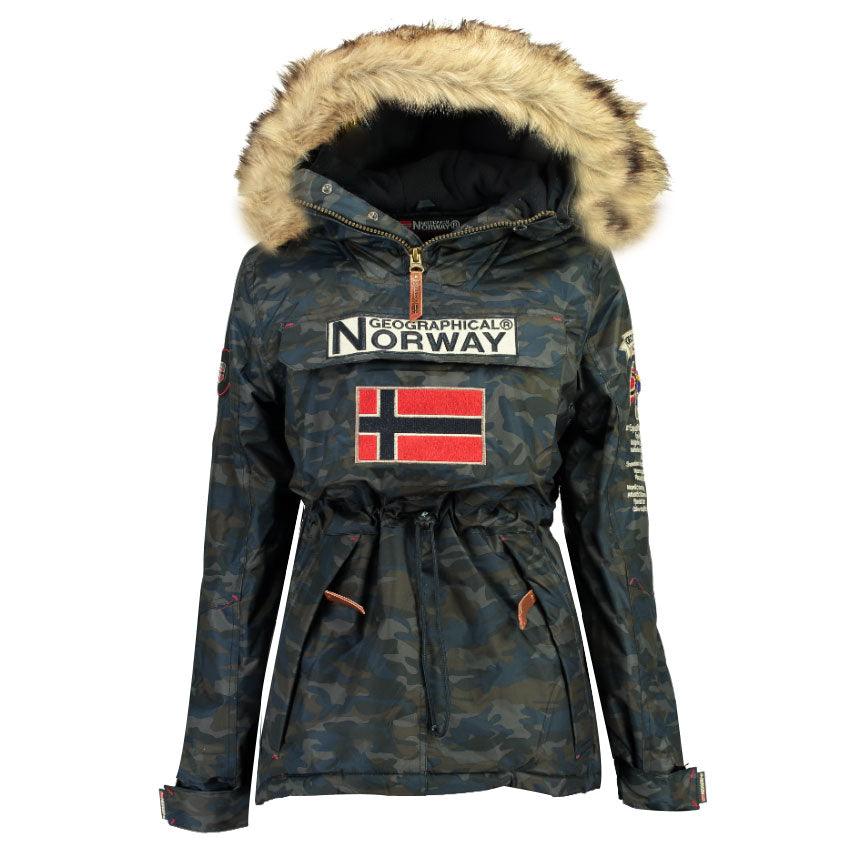 Parka De Mujer Boomera Camuflaje Azul Marino