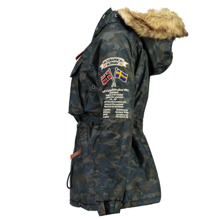 Parka De Mujer Boomera Camuflaje Azul Marino - Image 3