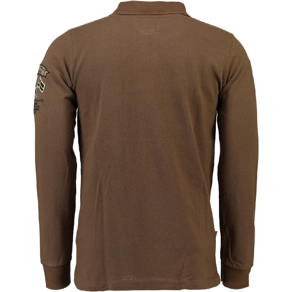 Polo De Manga Larga De Hombre Kiclass Taupe - Image 2