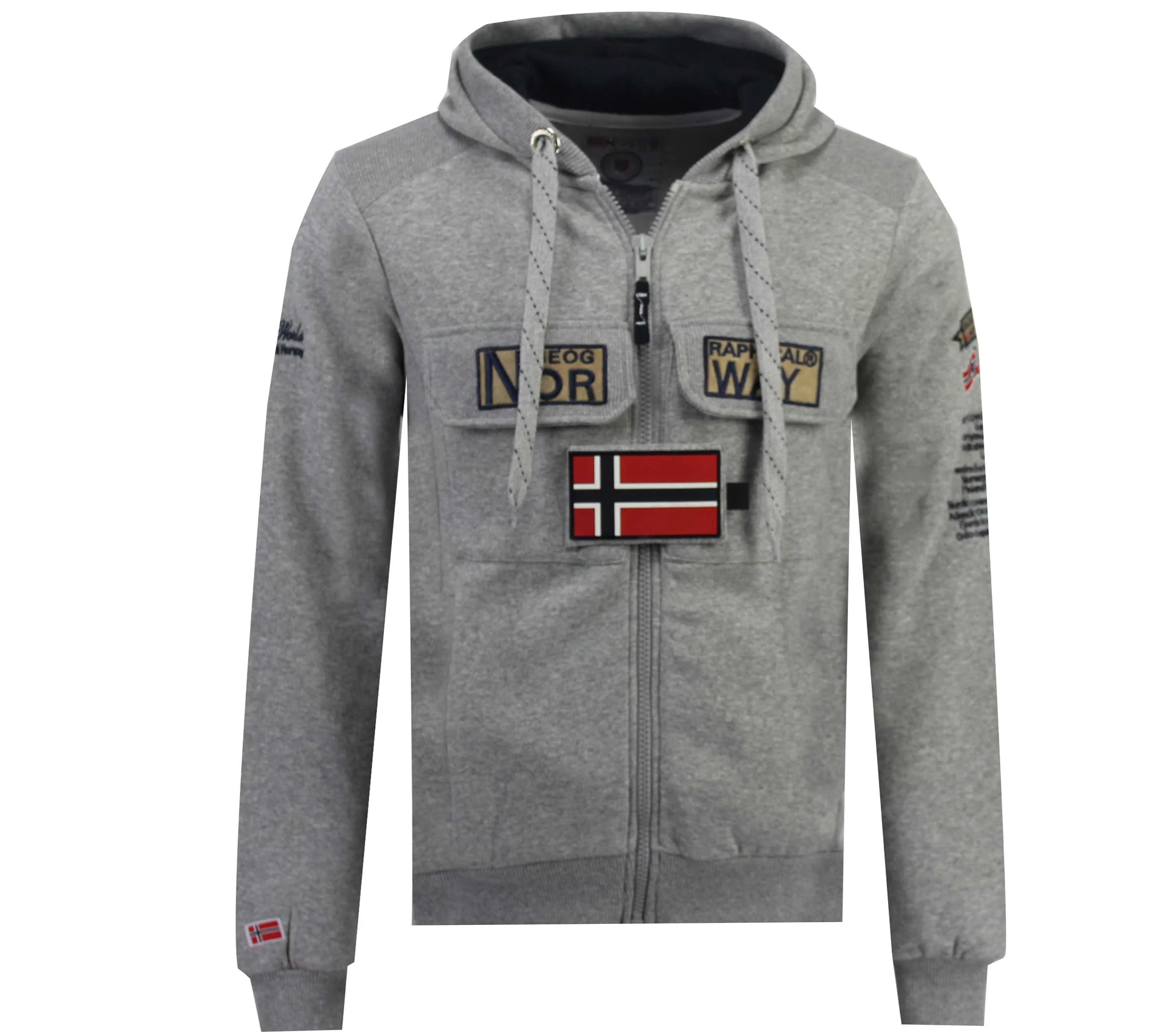 Sudadera De Hombre Gymclass Full Zip Gris Melange