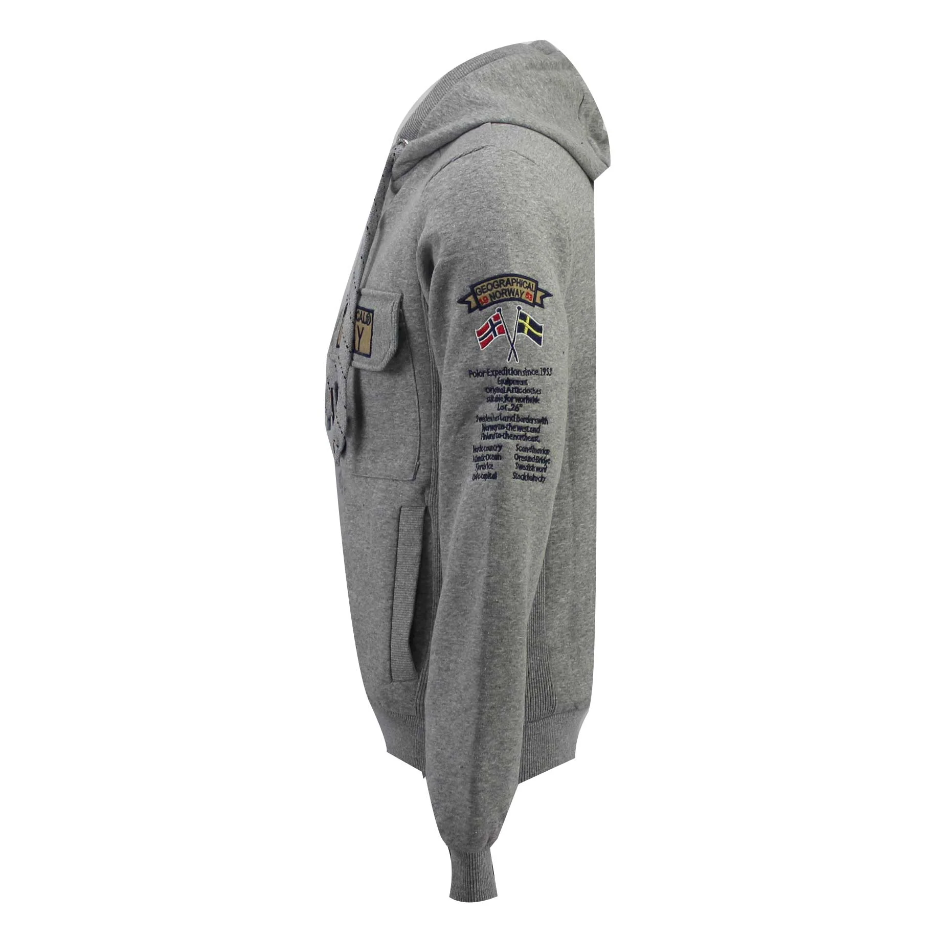 Sudadera De Hombre Gymclass Full Zip Gris Melange - Image 3
