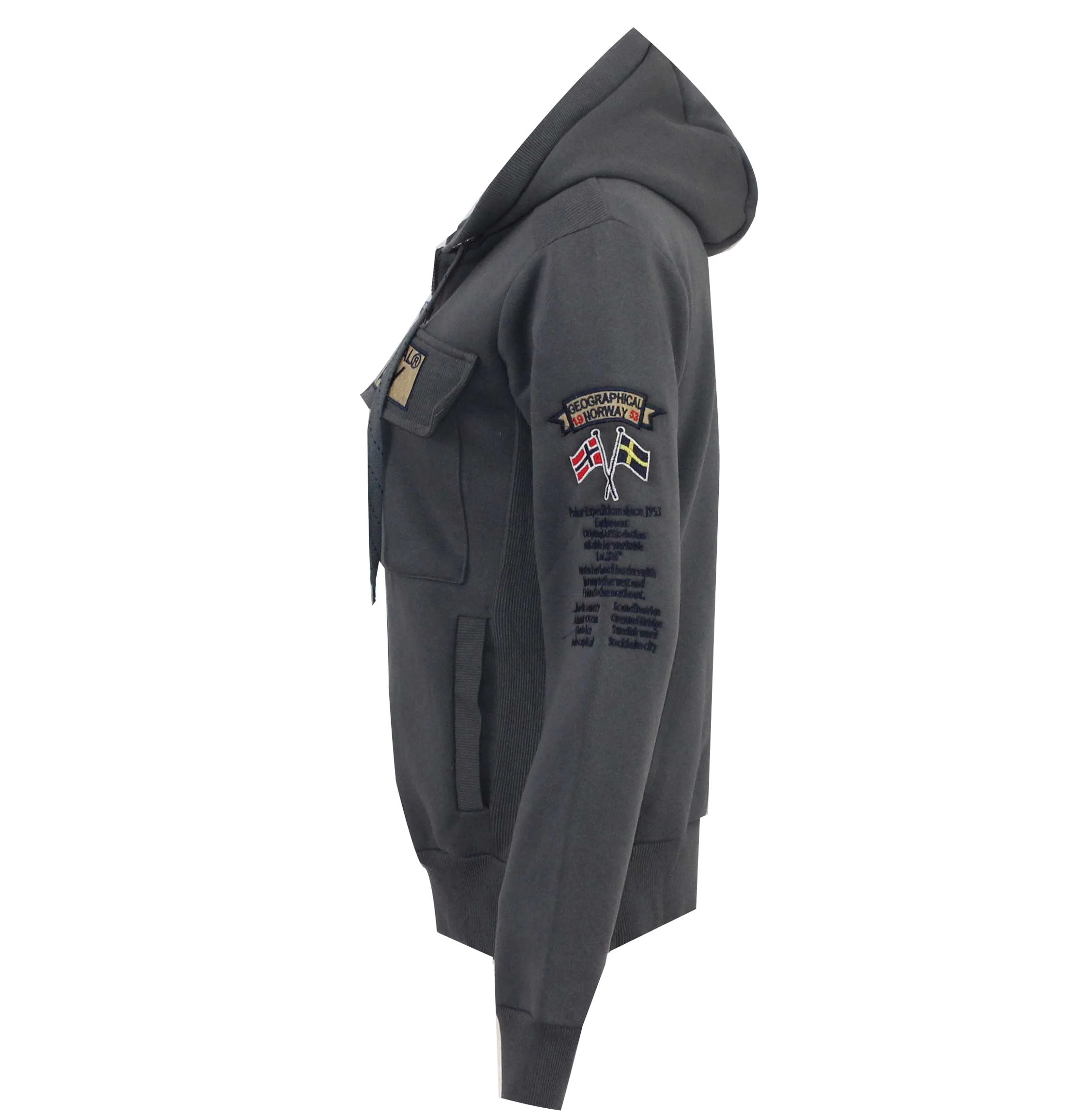 Sudadera De Hombre Gymclass Full Zip Gris Oscuro - Image 3