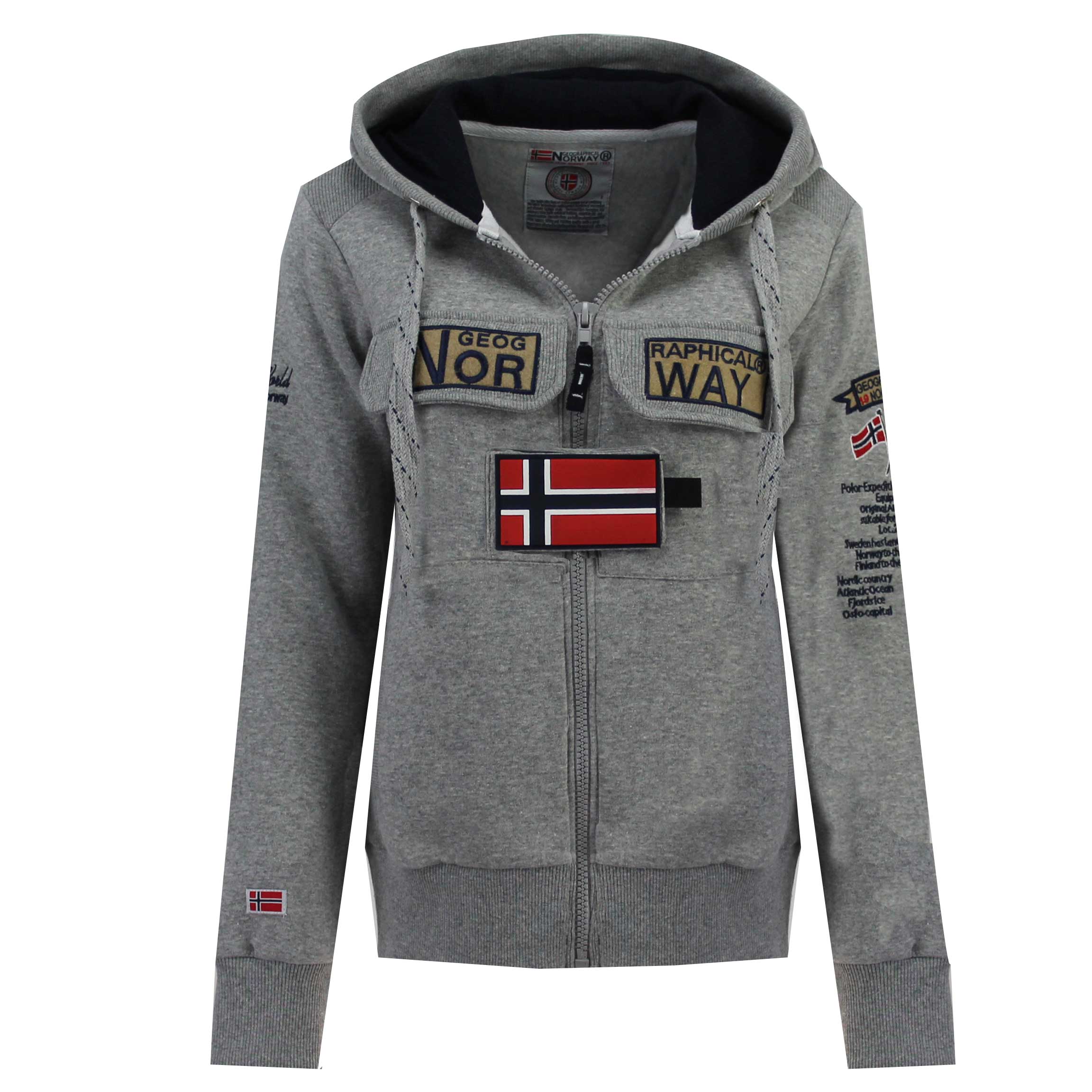 Sudadera De Mujer Gymclass Full Zip Gris Melange