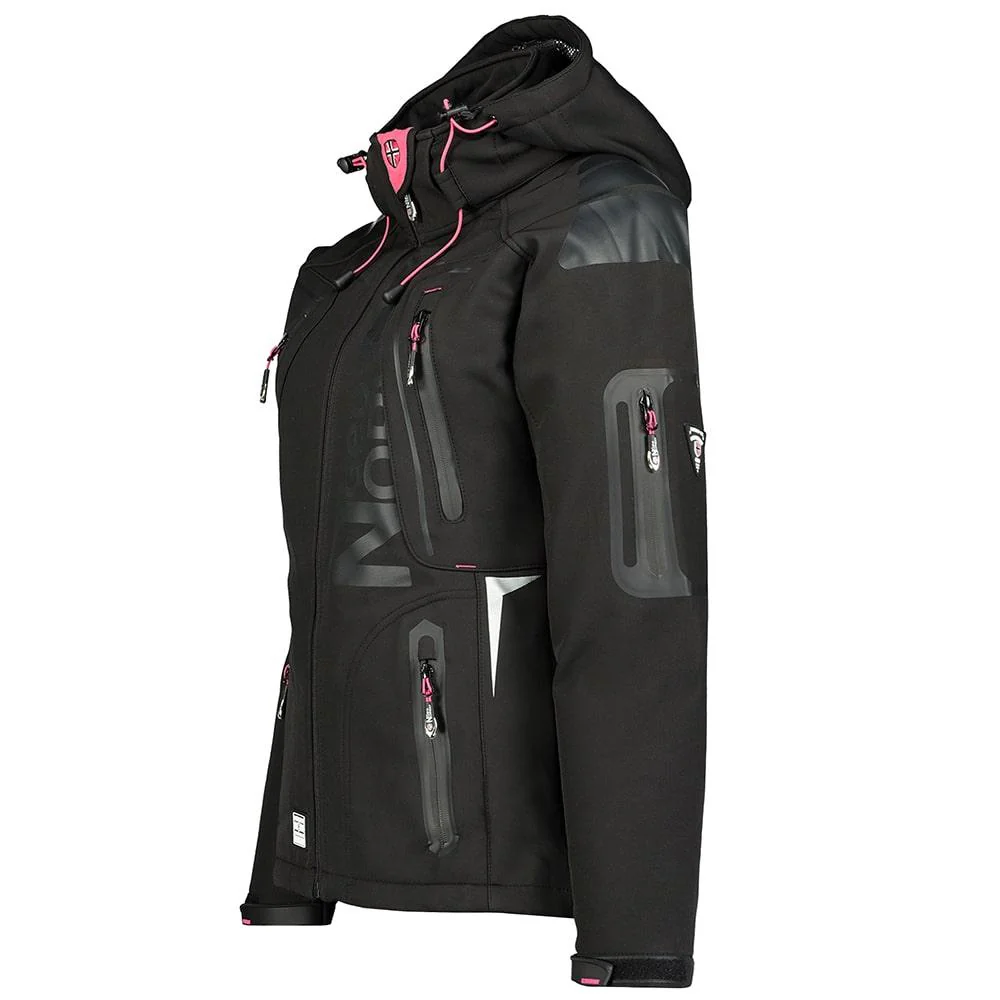 Softshell De Mujer Tisland Negro / Llamativo Rosa - Image 3